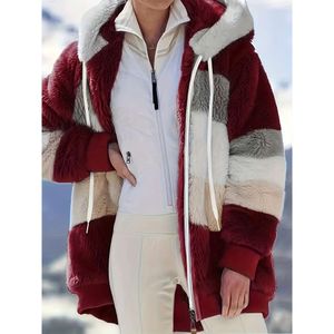 Manteau à capuche flou pour femmes - Chaleur hivernale et style décontracté