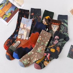 Dames Kleurrijke Funny Novelty Sokken Crazy Funky Cool Leuke Design Bloem Gedrukt Casual Crew Art Sock