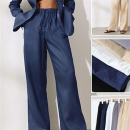 Katoenbroek voor dames grijze hoge taille harem losse zachte elastische taille witte zomerbroek blauwe casual broek voor vrouwelijke 220812