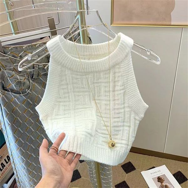 Débardeurs pour femmes Camis Sexy Knits Tees Runway T-shirt pour femmes Fashion Tank Ladies Elegant Letter Tops Femmes Sans manches Sexy Casual Tops