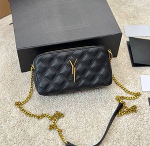 Dames Crossbody Bag Designer Tas Luxe Tylish Classic Golden Vintage Double Golden Letter Lettering Chain Riem schoudertas geen doos