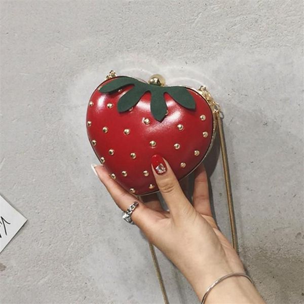 Sac à main à bandoulière pour femmes, pochette Style Fruit, mignon sac en forme de fraise pour filles, bourse 288T