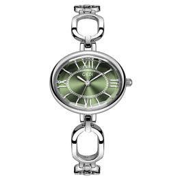 Montre à Quartz étanche pour femmes, alliage délicat, Compact, léger, luxe, ovale, rétro, romain, haut profil, bracelet Horizontal