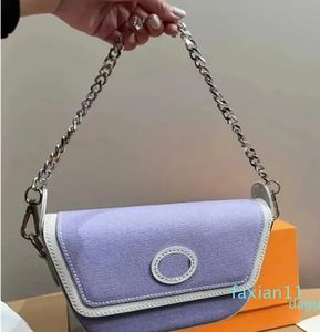 Bolso de diseñador para mujer Bolso bandolera de cuero Mini cartera Tote Cadena plateada Axila