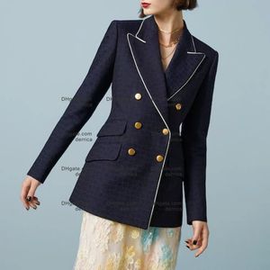 Veste blazer de styliste pour femmes, manteau, vêtements pour femmes, style académique, printemps automne, nouveau haut noir et bleu