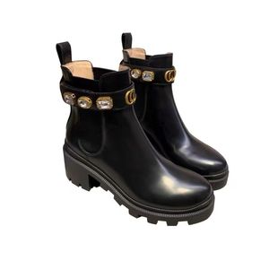 Damesontwerper Boots Dikke Soled Short Black Chelsae Boots Spring en Autumn