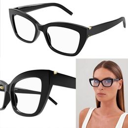 Lunettes de soleil œil de chat design pour femmes SLM117 cadre œil de chat en fibre d'acétate noir verres transparents blancs Lunettes de soleil de marque décontractée Lunettes de soleil Designer