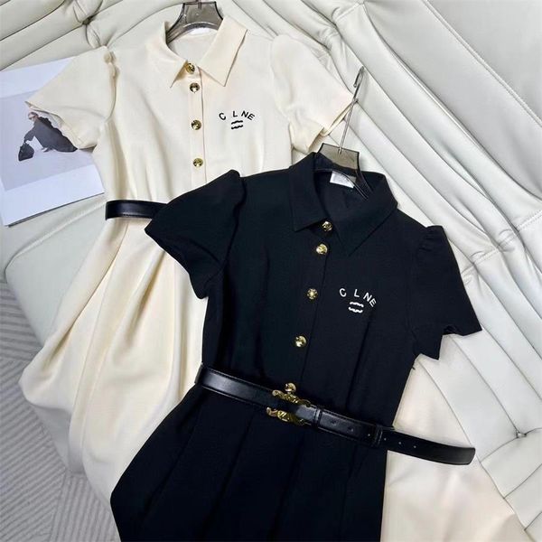 Designer concepteur classique ceinture de mode French Sweet Academy Broidered Letter Robe haut de gamme Robe enveloppée de taille mince