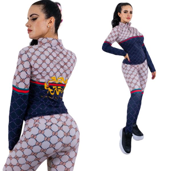 Diseñador de mujeres Fashion Fashion Pint Casual Sports Top y pantalones Conjuntos de dos piezas J2895