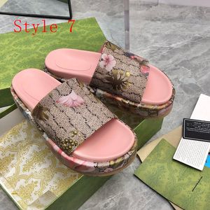 Damesontwerper Flat Sandals Sandalen Slippels Fashion Letter Ladies Dress Shoes Platform Wedges Heels Sliders metalen buckle Luxe Outdoor slippers Maat 35- 42 met doos