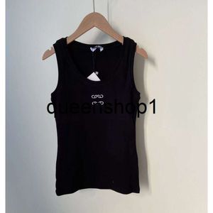 Dames designer gebreid T-shirt geborduurd LO Yoga sporttanktop