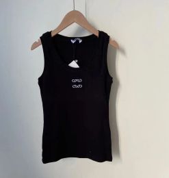 T-shirt tricoté de créateur pour femmes, t-shirts pour femmes, été 23, nouvelle mode brodée, débardeur de Yoga, débardeur de sport