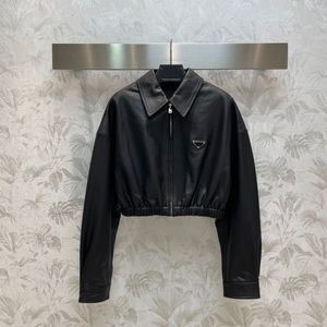 Vestes en cuir de créateur pour femmes, manteaux de luxe avec lettres P, veste courte, Hiphop Street Wear