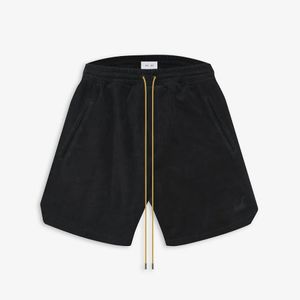 Pantalones cortos de diseñador para mujer, minimalistas negros, versátiles para hombres y mujeres en verano, sueltos y casuales.