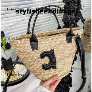 Designer d'été pour femmes panier de légumes tissé Arc de plage sac de seau de paille sac à main de mode sacs à bandoulière Dhgate Stylisheendibags s