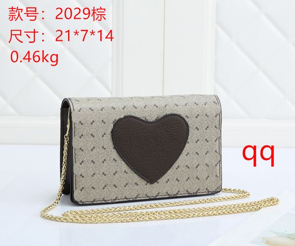 Diseñadores de mujeres Famoso de lujo bolso de hombro totes monedero bolso mensaje bolsas cluth marca de calidad superior clásico Crossbody flap pu cuero # 2029 21CM Chocolate