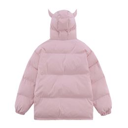 Veste gonflable en corne de diable pour femme, manteau chaud d'hiver avec fermeture éclair et manches longues, avec capuche, 231031