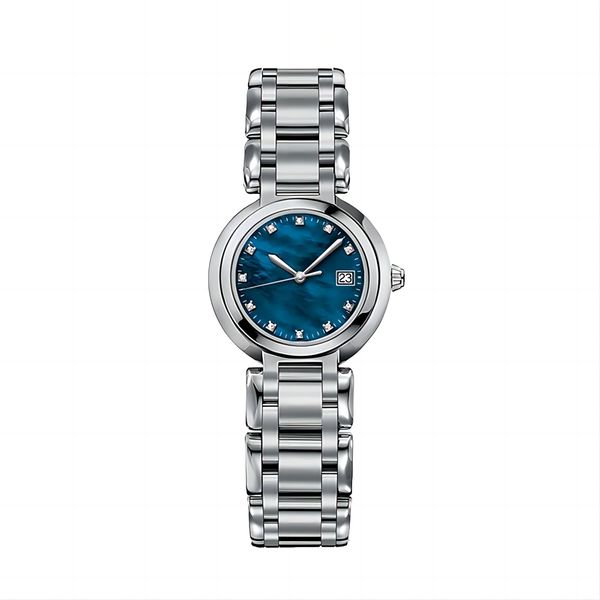 Reloj deportivo con calendario para mujer, diseño de diamantes, correa de acero inoxidable, cristal de zafiro, resistente al agua