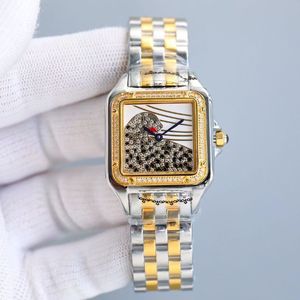 Dames Diamond Watch Casual Business Leopard-Like Phantom Full Star Shell Dial met Sapphire Mirror Handset 3D driedimensionale diamanten Show Lady Charm1