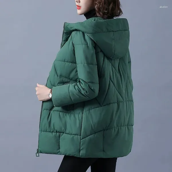 Veste d'hiver longue en duvet pour femme, Parka chaude, manteau rembourré en coton, à capuche, XL 4XL, 2023