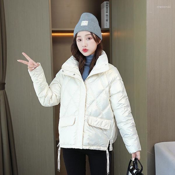 Femmes vers le bas 2023 hiver coréen coton rembourré veste lâche littérature et Art moyen Long mode tempérament lumineux