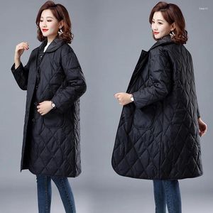 Manteau Long en duvet pour femme, parka matelassée, grande taille, léger, rembourré, surdimensionné, vêtements d'extérieur, noir, automne 2024
