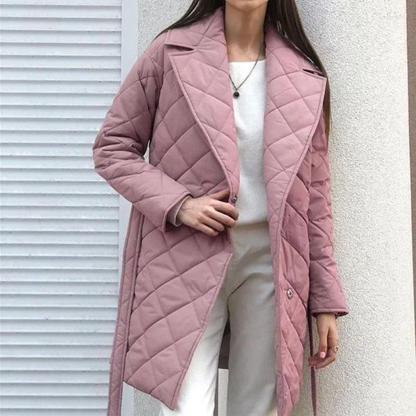 Manteau Vide Long et droit pour femme, veste en coton, avec poches profondes, Design sauvage, taille décontractée, à la mode, automne et hiver 2023