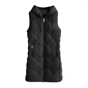 Dames down herfst wintervest waastcoat stevige kleur casual ritssluiting mouwloze lange jas mode vrouwelijk warme puffer jas #40