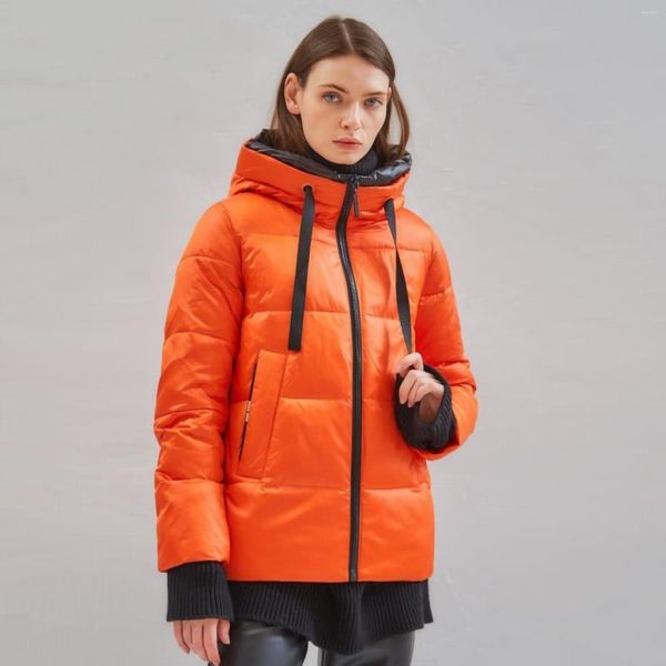 Mujer abajo Baiytbuy 2023 chaqueta de invierno para mujer abrigo europeo Simple clásico corto grueso Parka mujer piel