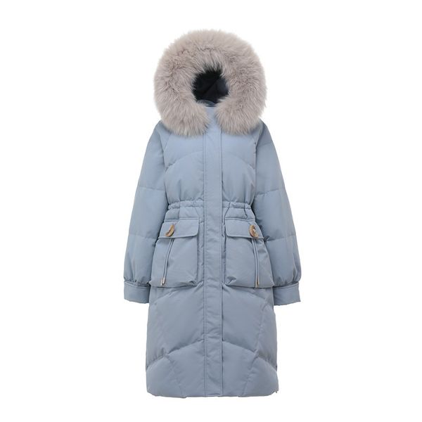 Manteau en duvet pour femme avec capuche en fourrure, Parka doudoune, manteaux d'hiver, grande taille 3XL 4XL 5XL