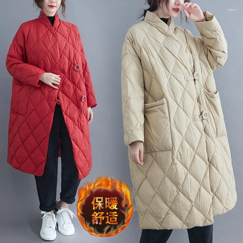 Feminino para baixo algodão acolchoado jaqueta roupas femininas vintage casual 2024 outono inverno gola alta sólido casaco quente feminino outerwear g1640