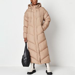 Dames down cp winter eenvoudige hooded parkas dames mode solide rechte slanke jassen elegante enkel lengte katoen jassen vrouwelijke dames
