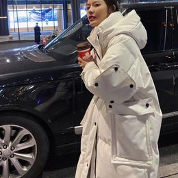 Veste épaisse mi-longue pour femme, mode coréenne, manteau matelassé au dessus du genou, outillage d'hiver 2023, Drop Y2K