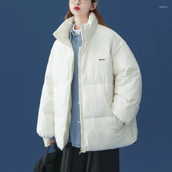 Femme's Down coréen court doudoune femmes hiver poches lâches Chic Y2k Parkas 2023 mode épaisse femme plume moelleux vêtements d'extérieur manteau