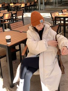 Dames Dons Middellang Pufferjack Herfst Winter Dames Dikke capuchon Bubble Coat Vrouwelijk Effen Losse Oversized Parka's Koreaans Chic Uitloper 220930