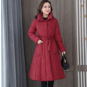 Dames donsparka lange knie katoenen gewatteerde jas vrouwelijke Koreaanse losse student winter