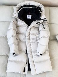 Women's Down Parka's 2022mode donsjack met capuchon voor heren en dames Northeast koudebestendig Koreaans paar verdikte effen kleur halflange donsjas HKD230725