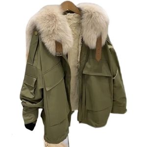 Parkas pour femmes 2023 Automne Hiver Arts Style Femmes Manches longues Épaissir Imitation Ra It Hair Veste à capuche Tout assorti Casual Court P311 231212