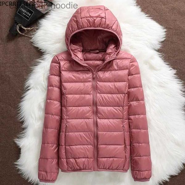 Parkas en duvet pour femmes 2023 Fe automne hiver chaud dames et femmes légères doudoune printemps vestes ultralégères à capuche doudoune L231005