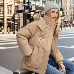 Parka d'hiver en duvet pour femme, manteau en coton, à capuche, épais, chaud, coupe-vent, décontracté, pour étudiante, 2023, 231201