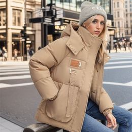 Parka d'hiver en duvet pour femme, manteau en coton, à capuche, épais, chaud, coupe-vent, décontracté pour étudiante, 2023, 231117