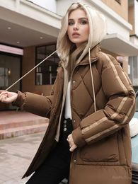 Parka en duvet pour femme, veste en coton, ample, épaisse et chaude, faux manteau deux pièces, Long, fermeture éclair, collection hiver 2023, 231027