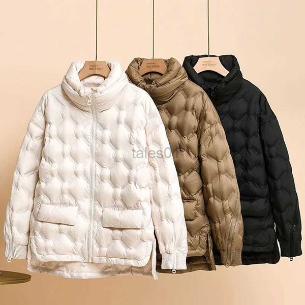 Parkas de plumón para mujer 2023 Invierno Mujer Down Girl 90% Abrigo de plumón de pato blanco Chaqueta a cuadros Puffer Cuello alto Outwear grueso S-M zln231109