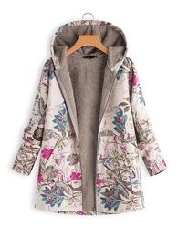 Parkas de plumón para mujer, chaqueta con capucha Floral cálida de invierno, sudadera con estampado de flores, abrigos Vintage de gran tamaño acolchados 2023 231030