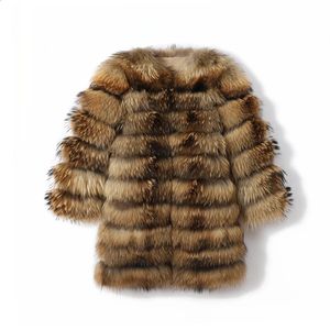 Parkas pour femmes 2023 manteau de fourrure véritable naturelle pour veste d'hiver chaude gilet de luxe longue fourrure grande taille vêtements femmes 10XLnoir 231118