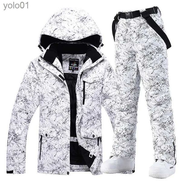 Parkas de plumón para mujer -30 Cálidos hombres y mujeres Traje de nieve Ropa de snowboard Conjuntos de ropa Deportes de invierno al aire libre Impermeables Ven chaquetas de esquí y pantalones con correa L231012