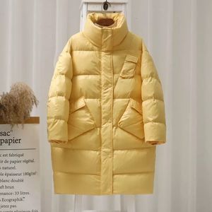 Parka en duvet de canard blanc 90 pour femme, veste épaisse et chaude, ample, longue, à la mode, manteau en plumes, vêtements d'extérieur pour la neige, hiver 221205