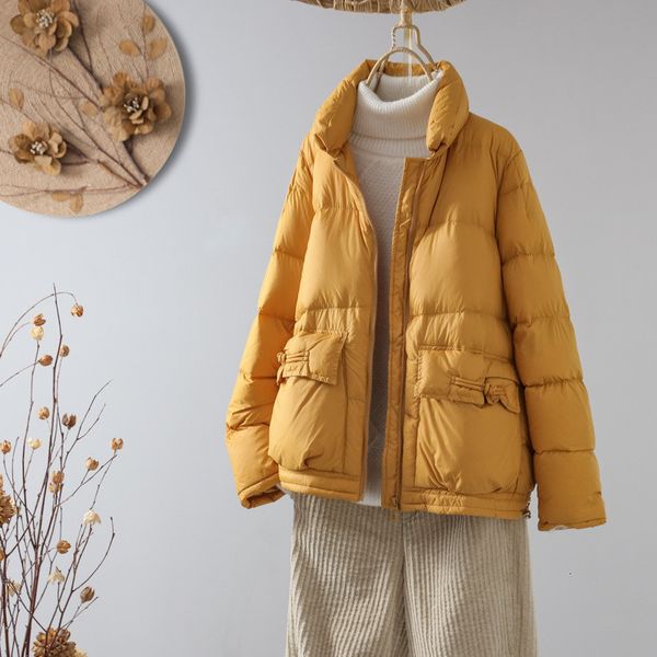 Parkas Femme Automne Hiver Femmes Épais Blanc Canard Vers Le Bas Manteau Parkas Vintage Grenouille Chaud Doudoune Dames Court Puffer Oversize Outwears 221208