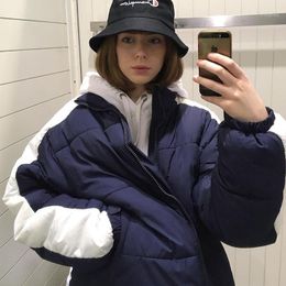 Parkas en duvet pour femmes B-TOTO américain bleu marine coutures courtes veste de pain femme hiver 2022 mode