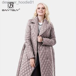 Dames donsparka's BAIYTBUY lente katoenen gewatteerde lange pufferjas voor dames winterjas Dames herfstkleding vrouw donsjas 220818 L230915